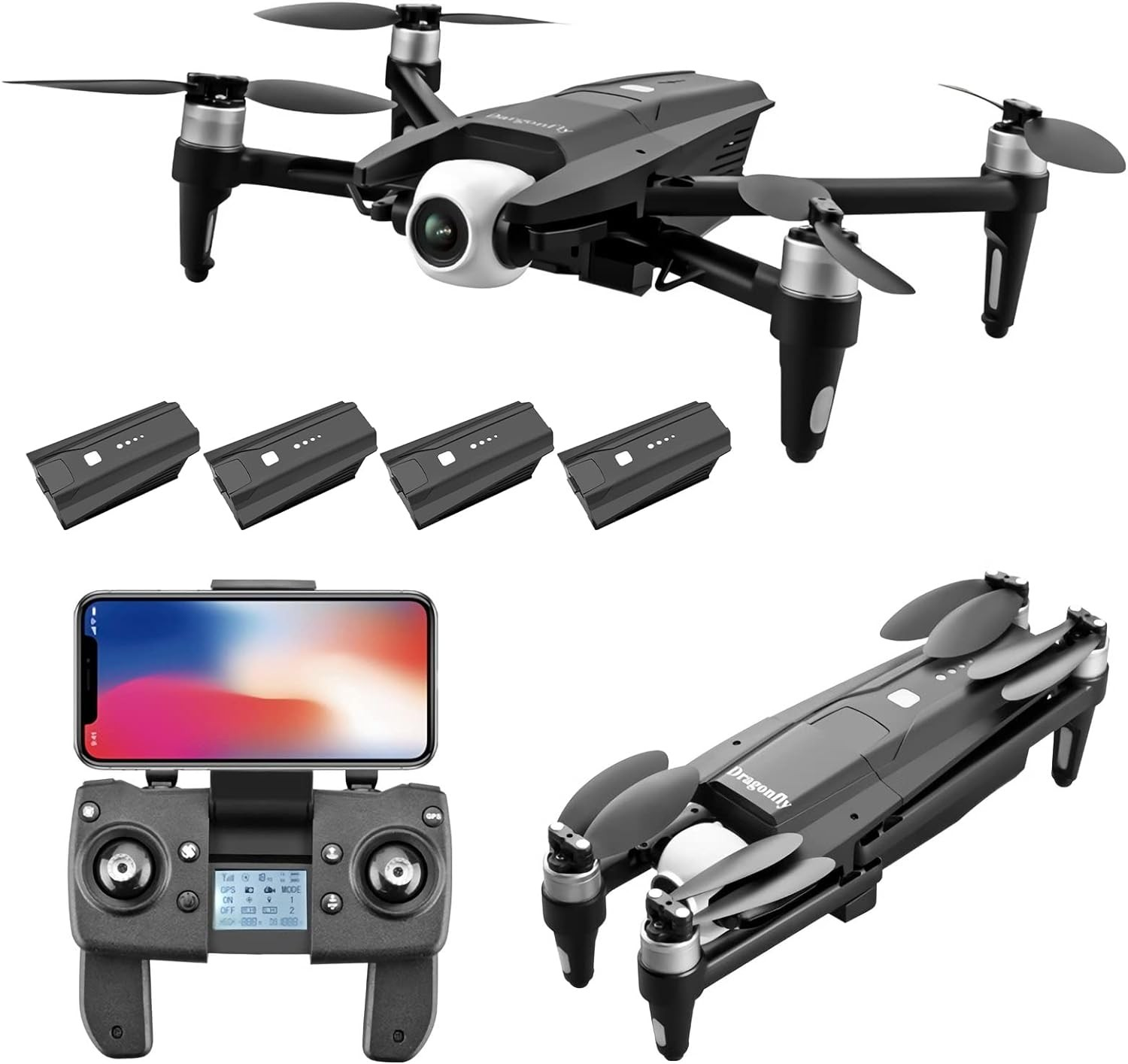 Drone with 6k Three-axis Gimbal Camera,Folding Aircraft UAV with Aerial Photography Ultra-Long Battery Life GPS Positioning Brushless Motor Anti-Shake,GPS Quadcopter