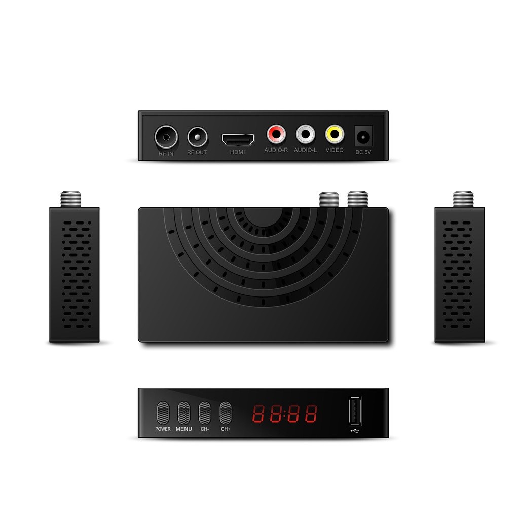 Digital TV Active Antenna & DVB-T2 Set Top Box with Free 1 meter HDMI cable Local Warranty