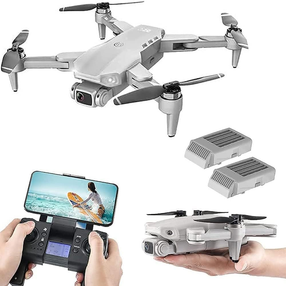 QIYHBVR Drones with Camera for Adults 4k, 2 Batteries GPS Foldable Beginner RC Quadcopter UAV Upgraded Scale 5 Wind Resistance with Brushless Motor Advanced Auto Return