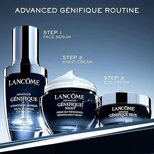 Lancôme Advanced Génifique Face Serum Dual Pack - For Fine Lines & Boosts Radiance - With Bifidus Prebiotic, Hyaluronic Acid & Vitamin Cg - 1.7 Fl Oz Each