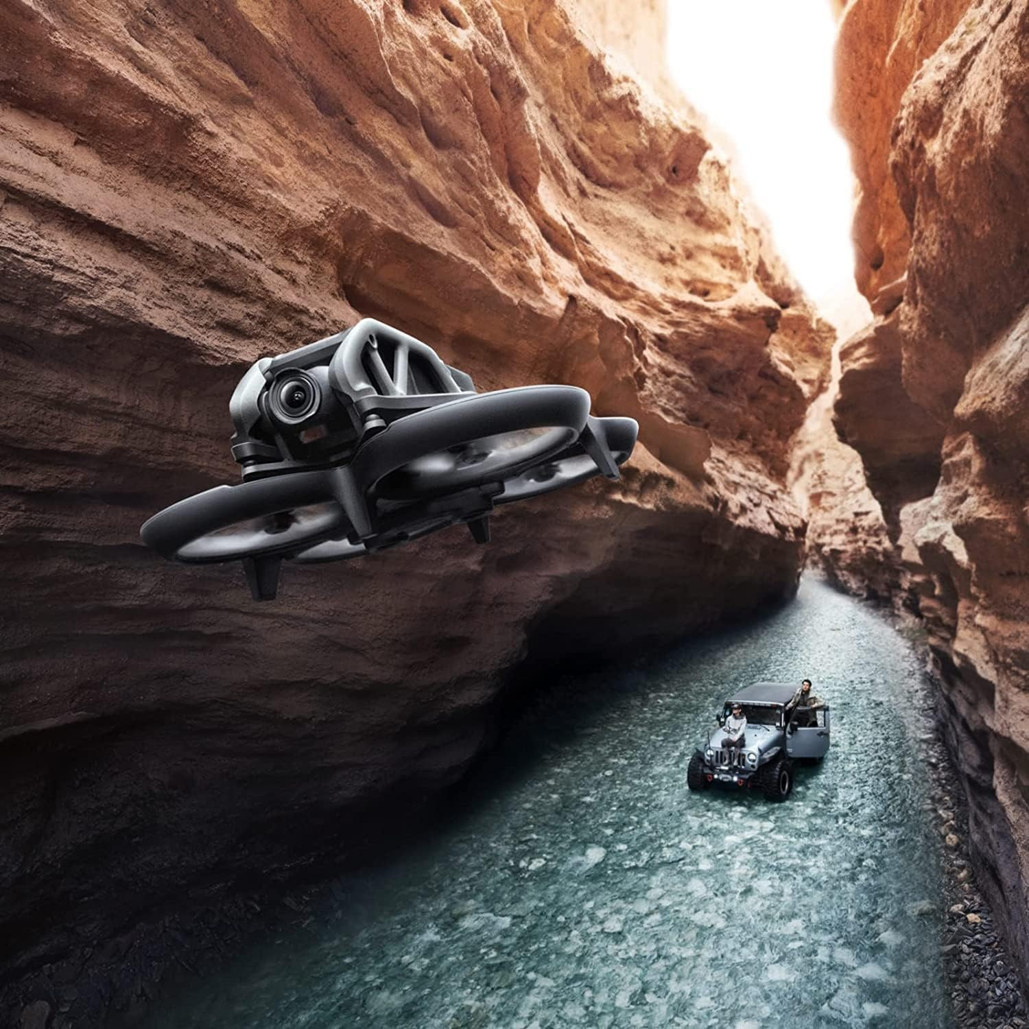 DJI Avata Pro-View Combo (DJI Goggles 2) - UAV quadcopter with RC Motion 2 Flymore kit, 3-battery first-person view, with 4K stabilized video, built-in propeller guard, with 128GB Micro SD Backpacks,