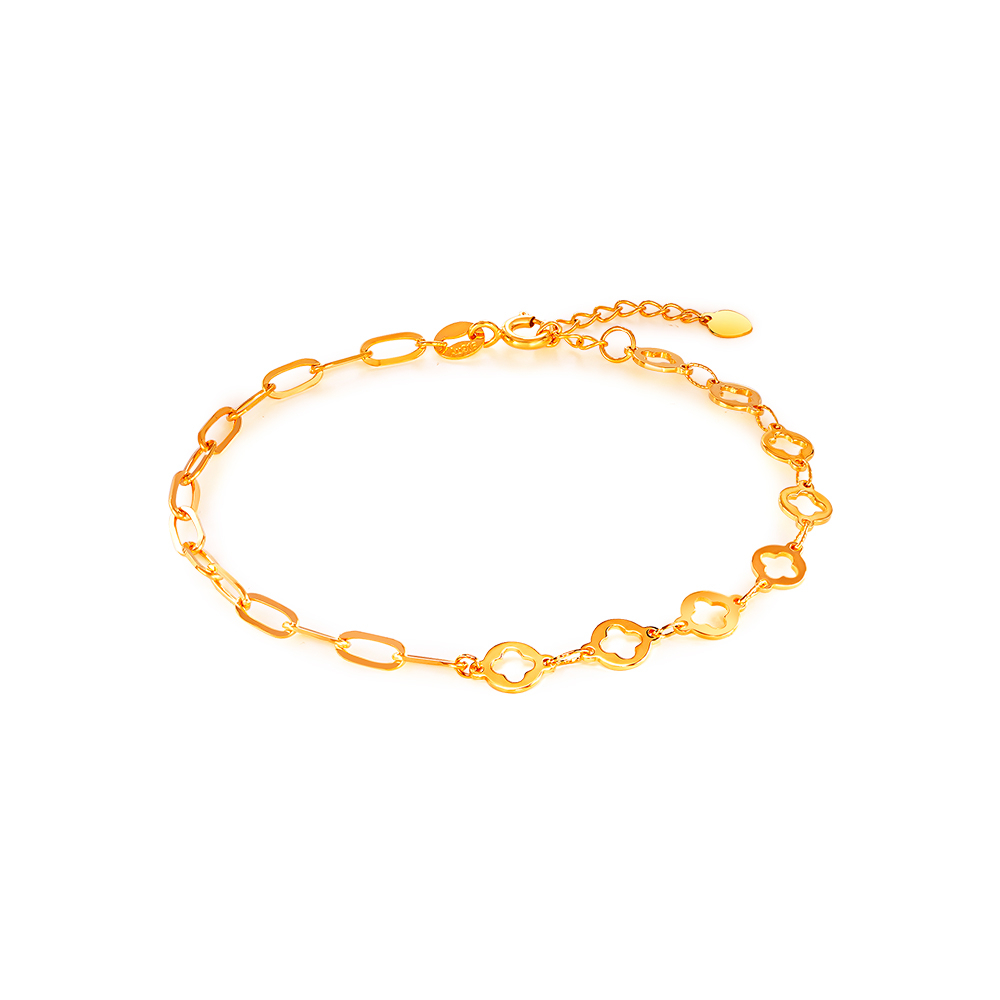 SK Jewellery SK 916 Clover Coin Medley Gold Bracelet