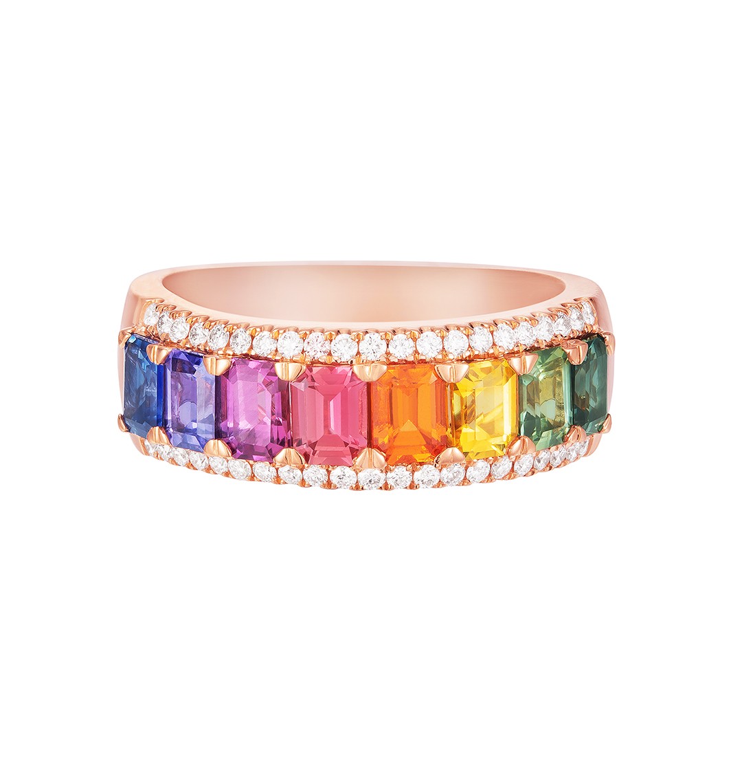 Lee Hwa Jewellery Rainbow Sapphire Ring