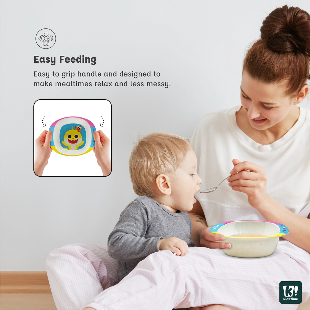 Kidztime Large Bowls & Handle Bowl Bamboo-Fibre Eco-friendly Dishes & Tableware for Children