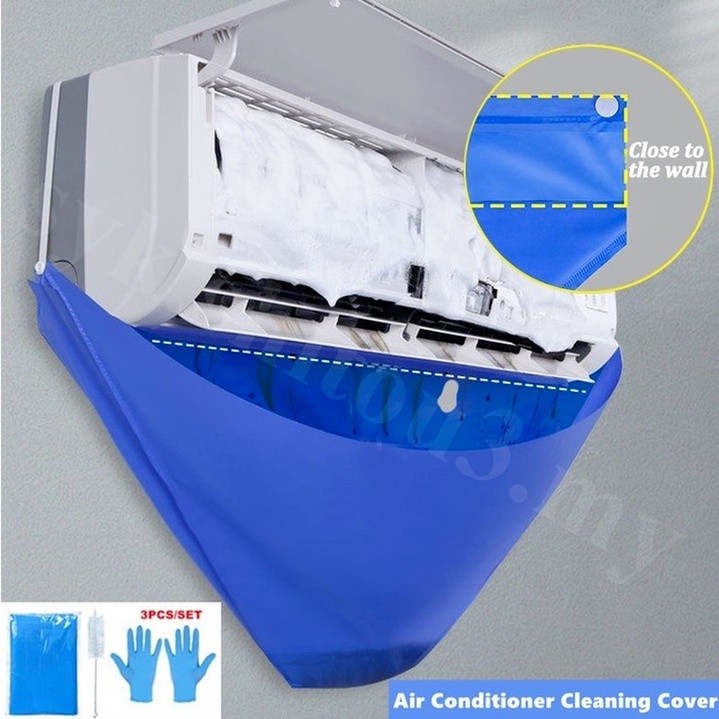 IN STOPCK! PVC Waterproof Aircond Cleaning Bag ????/??? Airconditioner Clean Cover(water bag+brush+gloves)Aircondition Tool Cleaner Air Condition Cleans Kits