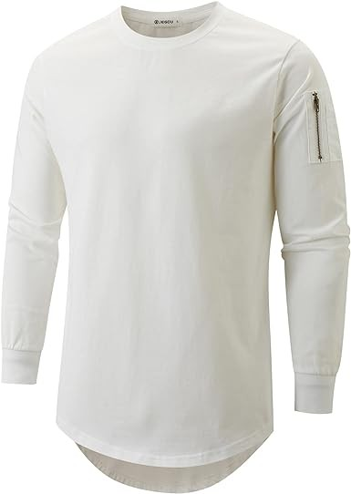 KLIEGOU men's cotton hip hop crew neck T-shirt