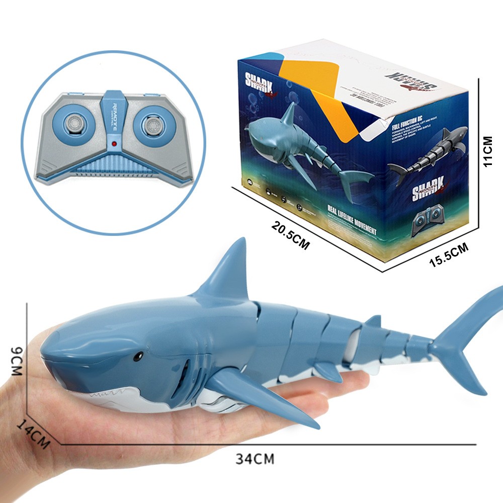 Electric Rc Shark Pool Toys,Fish Boat Toy Kids Rechargeable Remote Control Shark Toys//