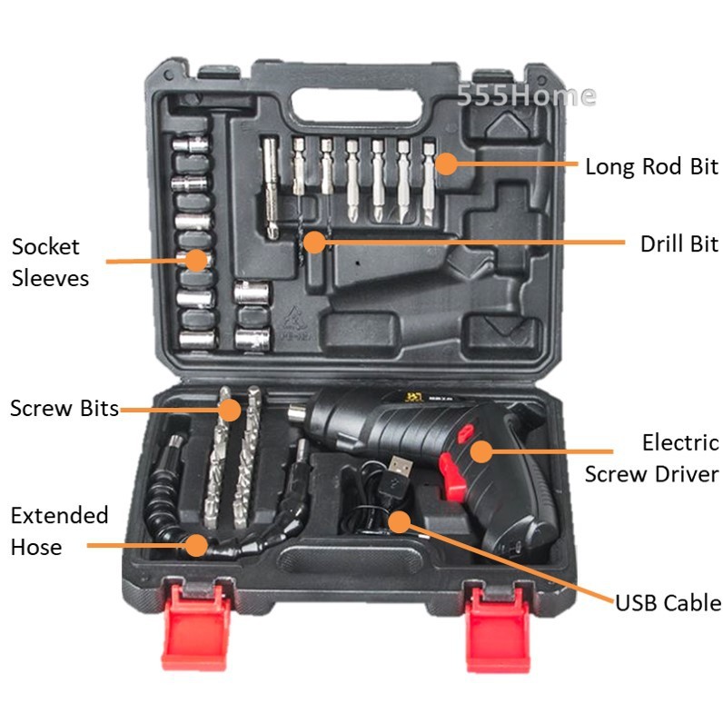 [SG] Mini Electric Screwdriver Set / USB Power Tool Kit / Cordless Drill Set / 3.6V / Lithium Battery