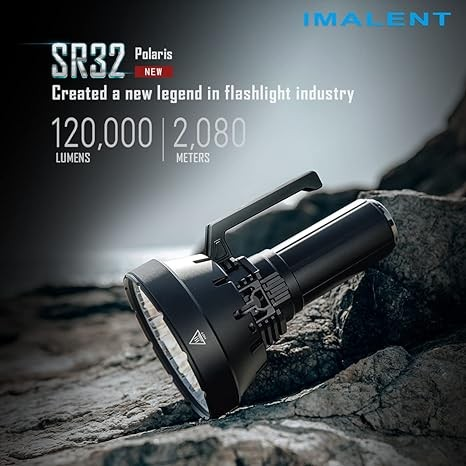 IMALENT SR32 Brightest Flashlight 120,000 Lumens, Rechargeable Flashlights High Lumens with Cree XHP 50.3 HI LEDs, PD100W Type-C Fast Charging Super Bright Searchlight Flashlights for Emergencies